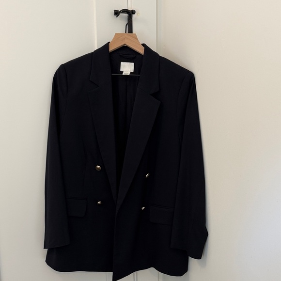 H&M Jackets & Blazers - H&M Classic Navy Double-Breasted Women's Blazer